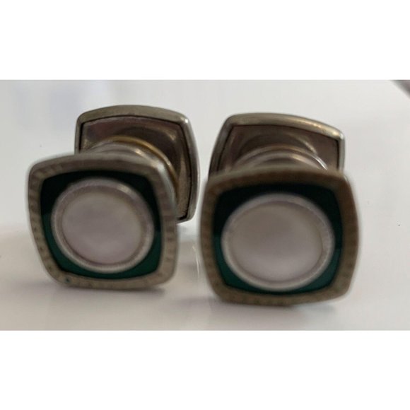 Lot of 3 Sets Art Deco Guilloche Snap Cuff Links